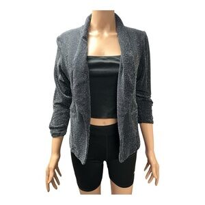 Maurices - EC - Chic Sparkly  Silver Black Blazer Size Small